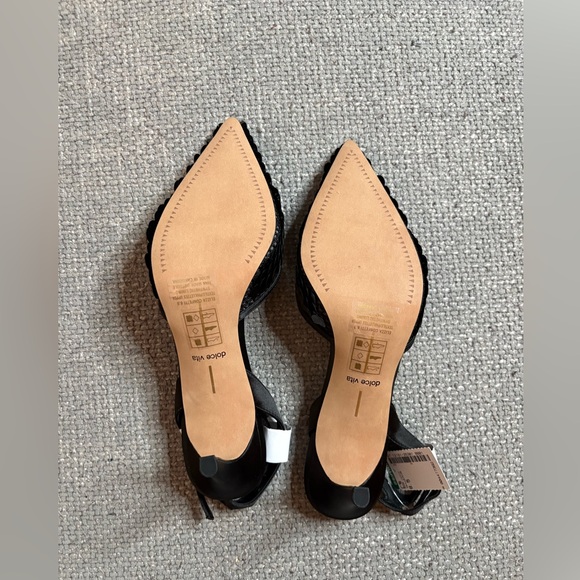 Dolce Vita ELIZA Confetti Heels 8.5 Black Sequin Mesh Stiletto 3”Pumps NWT - Picture 12 of 16